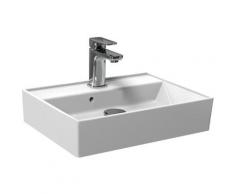 Design Waschbecken Plan Aufsatz-Waschbecken Eckig Waschtisch Aufsatzbecken Keramik Weiß 50 x 38 x
