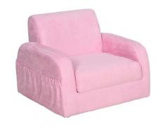 2-in-1 Kindersessel, Minisessel, Kindersofa für 3-4 Jahre alt, Liegefunktion, Rosa, 47 x 45 x 38 cm
