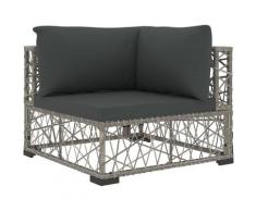 6-Tlg. Garten-Lounge-Set Mit Auflagen Poly Rattan Grau