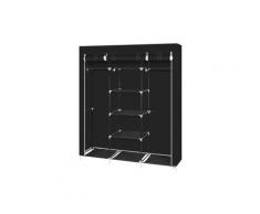 149,5x44x174cm Tragbarer Kleiderschrank Vliesstoff Garderobe Doppelstab Aufbewahrungsorganisator