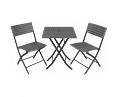 Rattan Balkonset Trevi - Gartenmöbel, Balkonmöbel, Terassenmöbel - grau