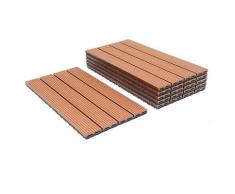 Terrassenfliesen Holzfliesen wpc Fliesen Kunststoff Garten 60x30cm Klickfliese Bodenbelag mit