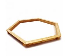 Wetterfester Holz-Sandkasten 6-eckig Ø 180 cm