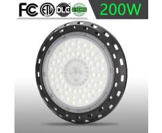 200W LED Hallenstrahler UFO Industrielampe Kühles Weiß LED Hallenleuchte Deckenleuchte 20000LM
