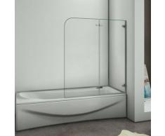 110X140cm Duschabtrennung Badewannenaufsatz Glas Faltwand Badewanne Badewannenfaltwand 2-teilig