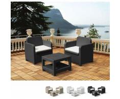 Grand Soleil - Loungeset Gartenmöbel 2 Pläzte Rattan Cafè Giglio | Schwarz
