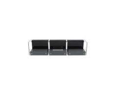 Moderner Bodenstehender Ethanol-Kamin - VPF-OX-002-WEIß Schwarz - Glas, Rostfreier Stahl - Schwarz
