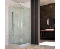 Duschkabine in PVC 120x120 CM H190 Klarglas mod. Lite weißes Profil