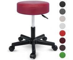 ® Rollhocker Weinrot Arbeitshocker Hocker Drehhocker Kosmetikhocker Praxishocker - Tresko
