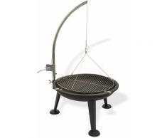 Edelstahl Schwenkgrill Holzkohlegrill 3-beinig Ø 55 cm Grillrost Feuerschale
