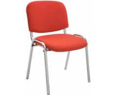 Besucherstuhl Ken Chrom Stoff-rot