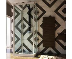 3-seitige Duschkabine in pvc weisses Profil h 190 mod. Lite 75x90x75 cm Klarglas