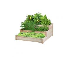Hochbeet für Balkon und Garten Gartenbeet Pflanzenbeet 3-stufige Blumentreppe 120 x 120 x 56 cm