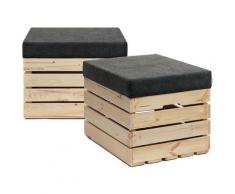 Grandbox - Sitzhocker aus Holz 37x40x50 Polster, Sitztruhe Hocker mit Stauraum, Sitzbank, Sitzpouf,