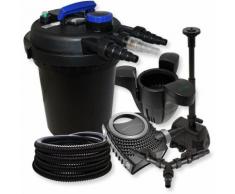 SunSun Druckteichfilter Set 10000l 11W UVC NEO8000 70W Pumpe 25m Schlauch Skimmer Springbrunnen