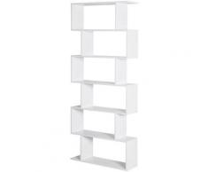Homcom - Bücherregal Wandregal Standregal Büroregal Raumteiler mit 6 Fächern Standregal Aktenregal
