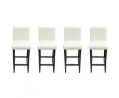 Barhocker 4 Stk. Weiß Kunstleder