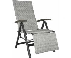 Tectake - Rattanstuhl klappbar mit Aluminiumgestell und Fußablage - Rattansessel, Gartensessel,