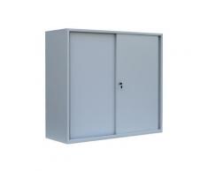 Steelboxx Schiebetürenschrank Schiebetüren Büro Aktenschrank Sideboard aus Stahl grau 1090 x 1200 x