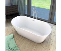 AcquaVapore freistehende Badewanne Wanne Whirlpool FSW11 170cm mit Luftmassage -17321- mit Armatur