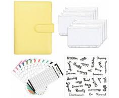 A6-Ordner, Budgetplaner, Notizbuch, Ordnergröße, 6-Loch-Taschen, Kunststoff-Reißverschluss,