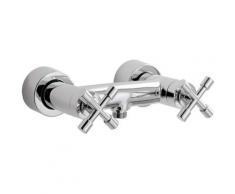 Duscharmatur Modern Cross, Vintage-Brausearmatur mit Kreuzgriffen, Moderner Zweigriffmischer Bad,