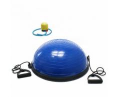 Halbball Ø58 cm Balance Trainer Fitness Yoga Ball Gymnastikball Pilates Balancekissen mit Zugbändern
