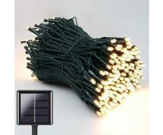 Litzee - Solar Lichterkette Außen, 20M 200 LED Solar Lichterkette Aussen Wasserdichte, 8 Modi Solar