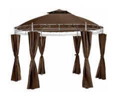 Tectake - Gartenpavillon Siana Ø 350 cm - Partyzelt, Bierzelt, Festzelt - braun