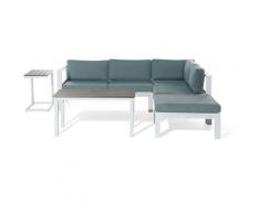 Beliani - Lounge Set Weiß Grün Kunstholz Aluminium 5-Sitzer inkl. Auflagen Mediterran Stil Terrasse