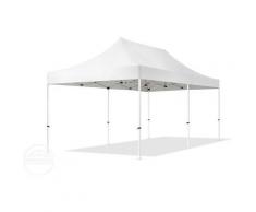 3x6 m Faltpavillon TOOLPORT, ECONOMY Stahl 30mm, Seitenteil mit Panoramafenster, weiß