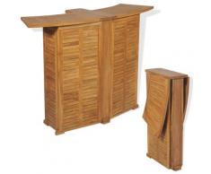 Klappbarer Bartisch 155x53x105 cm Teak Massiv