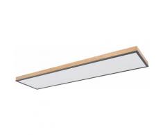 LED Holzlampe Esszimmer Lampen Holzoptik LED Deckenleuchte rechteckig, MDF opal graphit modern, 1x