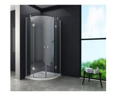 Duschkabine ANGOLO 80 x 80 x 195 cm (Viertelkreis) ohne Duschtasse