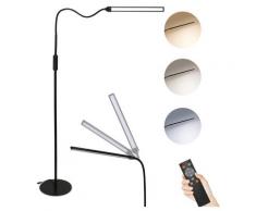 SWANEW 9W Stehlampe Leselampe Wohnzimmer Standleuchte LED Dimmbar Flexibler Schwanenhals - schwarz
