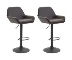 2er Set Barhocker Braga Kunstleder-braun-Schwarz