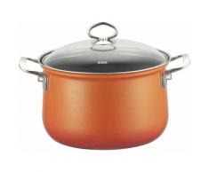 Riess-kelomat - Riess Fleischtopf hoch mit Glasdeckel Ø20cm 3,5 Liter Emaille Nouvelle Corall