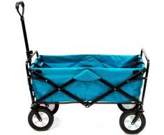 Gartenwagen 360° drehbarer Klappwagen mit Teleskopgriff (Farbe: Blau)