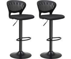 Barhocker 2er Set, Barstuhl höhenverstellbare mit kronenförmiger Rückenlehne, um 360° drehbar,