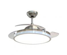 Etc-shop - LED Decken Ventilator Flügel klappbar Tageslicht FERNBEDIENUNG Timer Lampe silber weiß