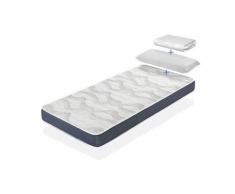Pack Kindermatratze 80X160 ergo konfort Hohe 14 cm H2 + 1 Memory Foam Kopfkissen 80x35 cm + 1