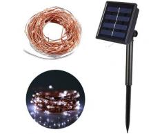 5M / 16.4ft 50 LEDs Solarbetriebene Lichterketten Solar Kupferdraht Lampe Lichterkette fur Garten