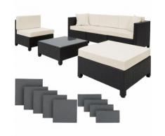 Rattan Lounge mit Aluminiumgestell inkl. Bezüge in 2 Farben - Loungemöbel, Gartenmöbel,