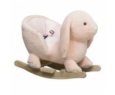 Homcom - Kinder Schaukelpferd Baby Schaukeltier Kaninchen mit Tiergeräusche Spielzeug Haltegriffe