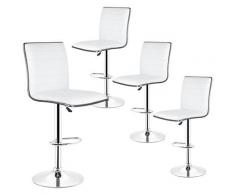 4er-Set Barhocker aus Kunstleder höhenverstellbar Weiß