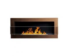 Selsey - astralis - Wandkamin / Bioethanol-Kamin mit Sicherheitsglas, rechteckig, 90 x 40 cm (Braun