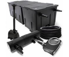 Filter Set aus Bio Teichfilter bis 90000l UVC Klärer mit 36W 80W Pumpe und Springbrunnenpumpe