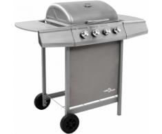 Gasgrill mit 4 Brennern Silbern - Hommoo