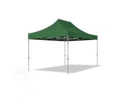 3x4,5 m Faltpavillon TOOLPORT PROFESSIONAL Alu 40mm, Seitenteile mit Panoramafenstern, dunkelgrün