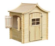 Timbela - Kinderspielhaus aus Holz - Spielhaus im Freien für Kinder - B112xL146xH152 cm/1,1m2